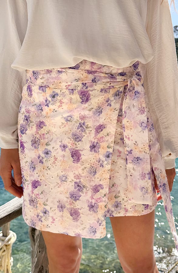 Wrap Skirt Savannah Print Lila