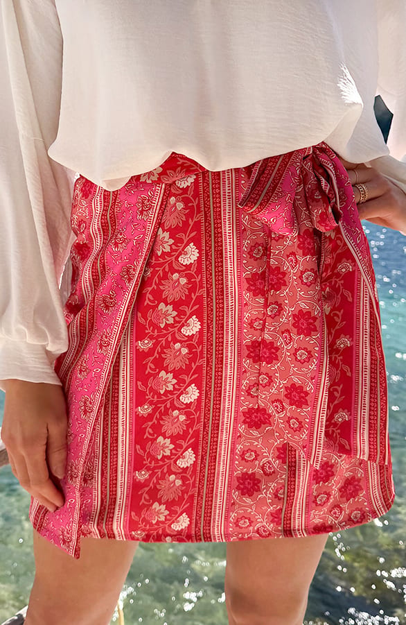 Wrap Skirt Savannah Rood Roze