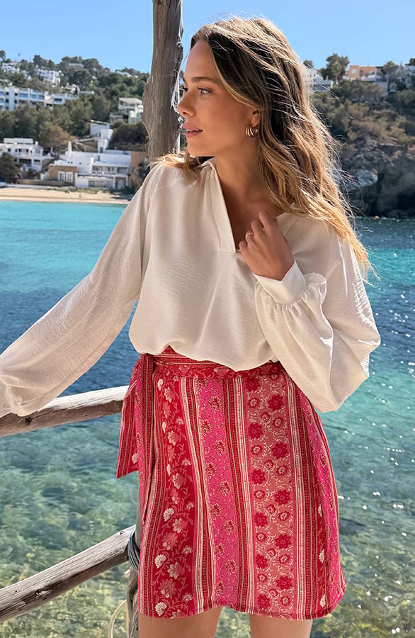 Wrap Skirt Savannah Rood Roze – kleding — foto 7