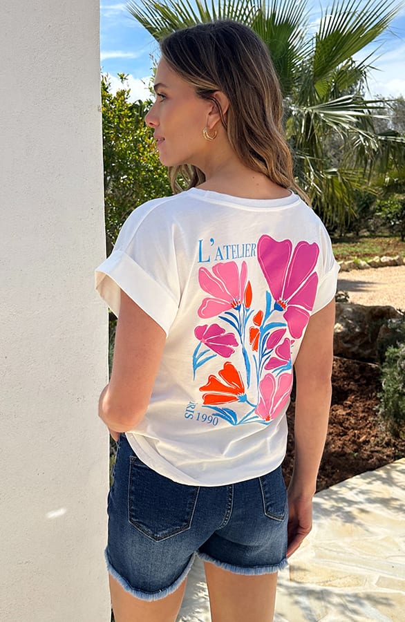 Atelier Flower T-shirt Ecru – shirts & tops