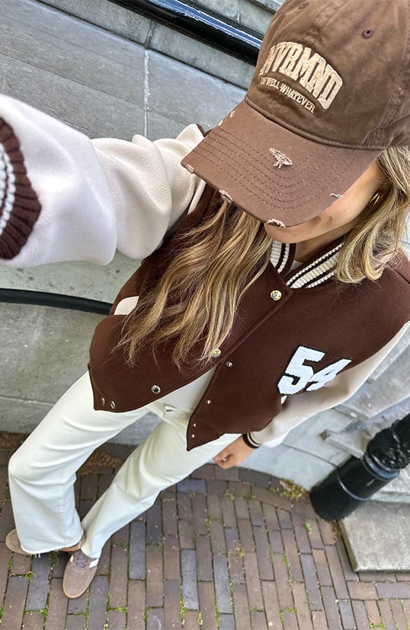 Baseball Patchwork Bomberjacket Choco – vesten — foto 6