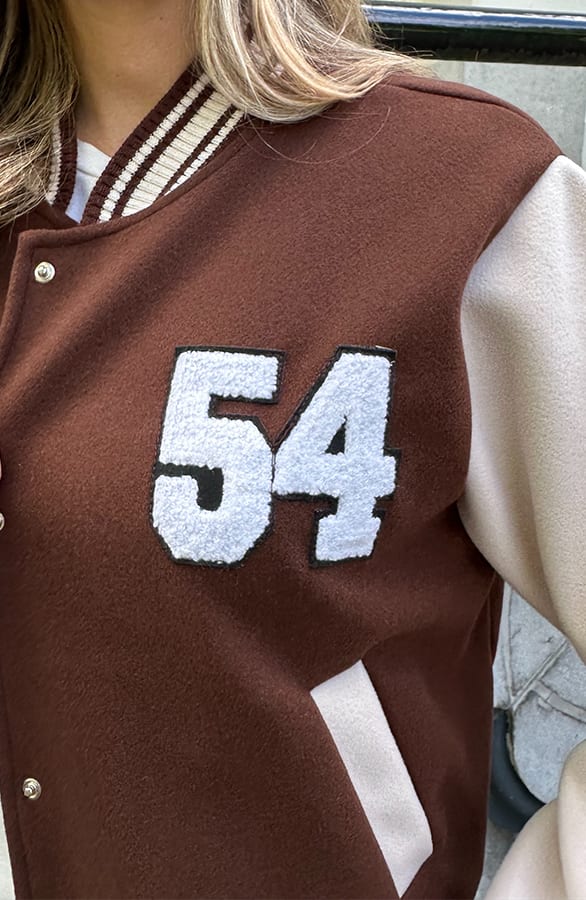 Baseball Patchwork Bomberjacket Choco – vesten — foto 3