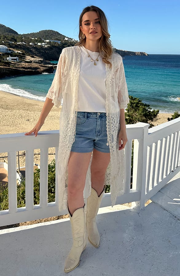 Bohemian Lace Kimono Ecru – vesten — foto 3