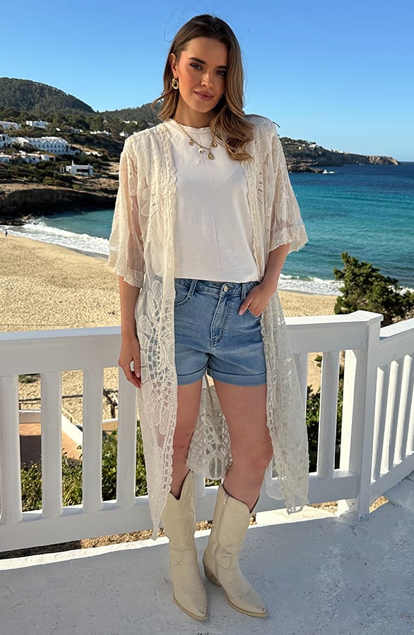 Bohemian Lace Kimono Ecru – vesten — foto 6