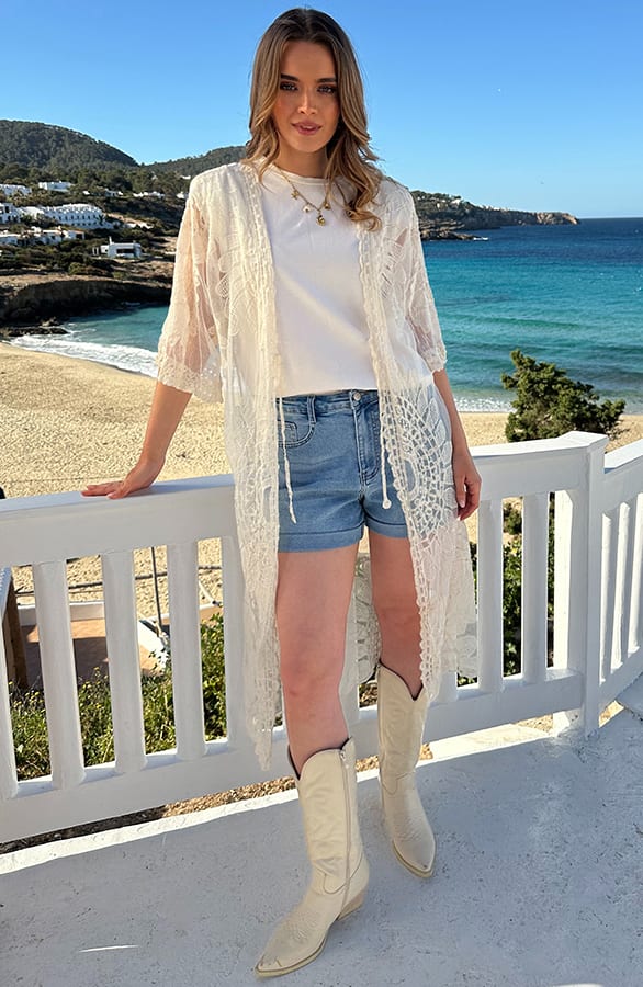 Bohemian Lace Kimono Ecru – vesten — foto 2