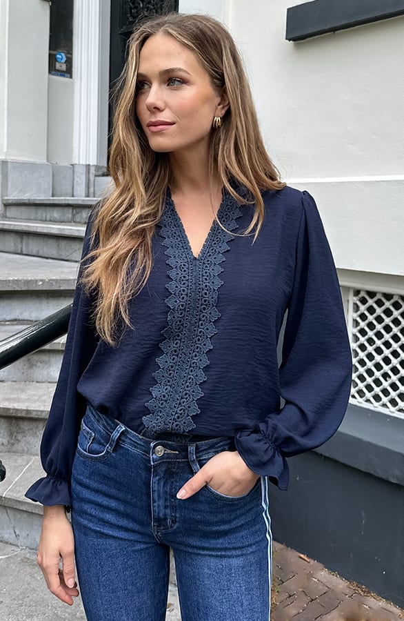 Boho Blouse Kant Bibi Marine – kleding — foto 2