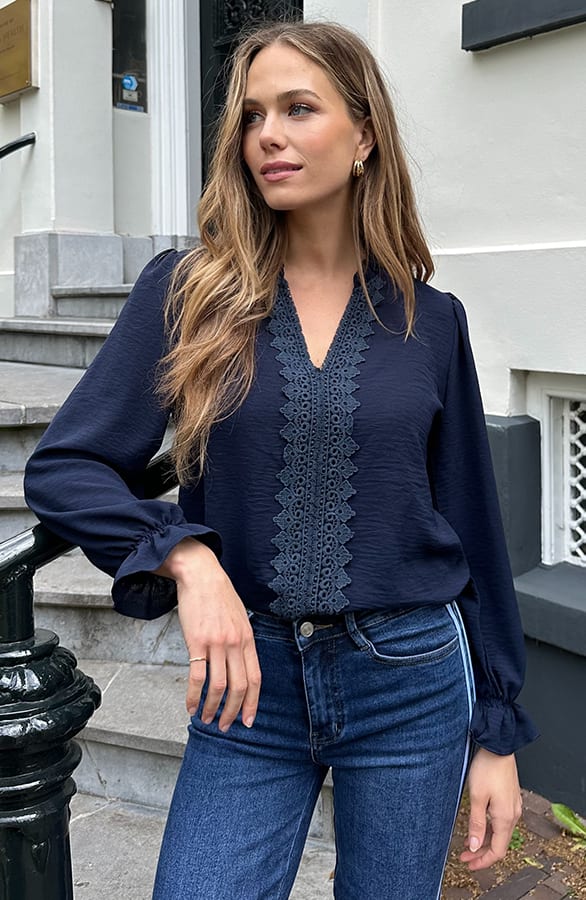Boho Blouse Kant Bibi Marine
