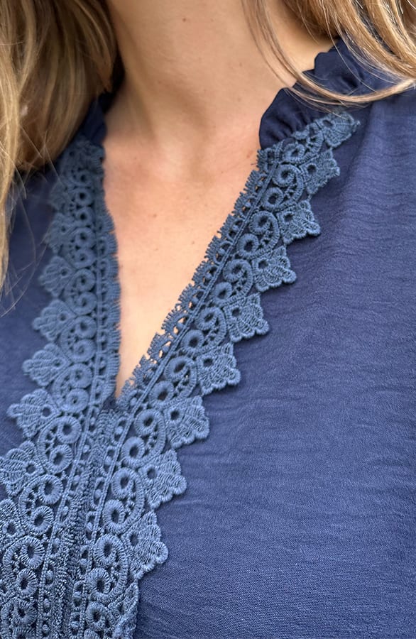 Boho Blouse Kant Bibi Marine – kleding — foto 4