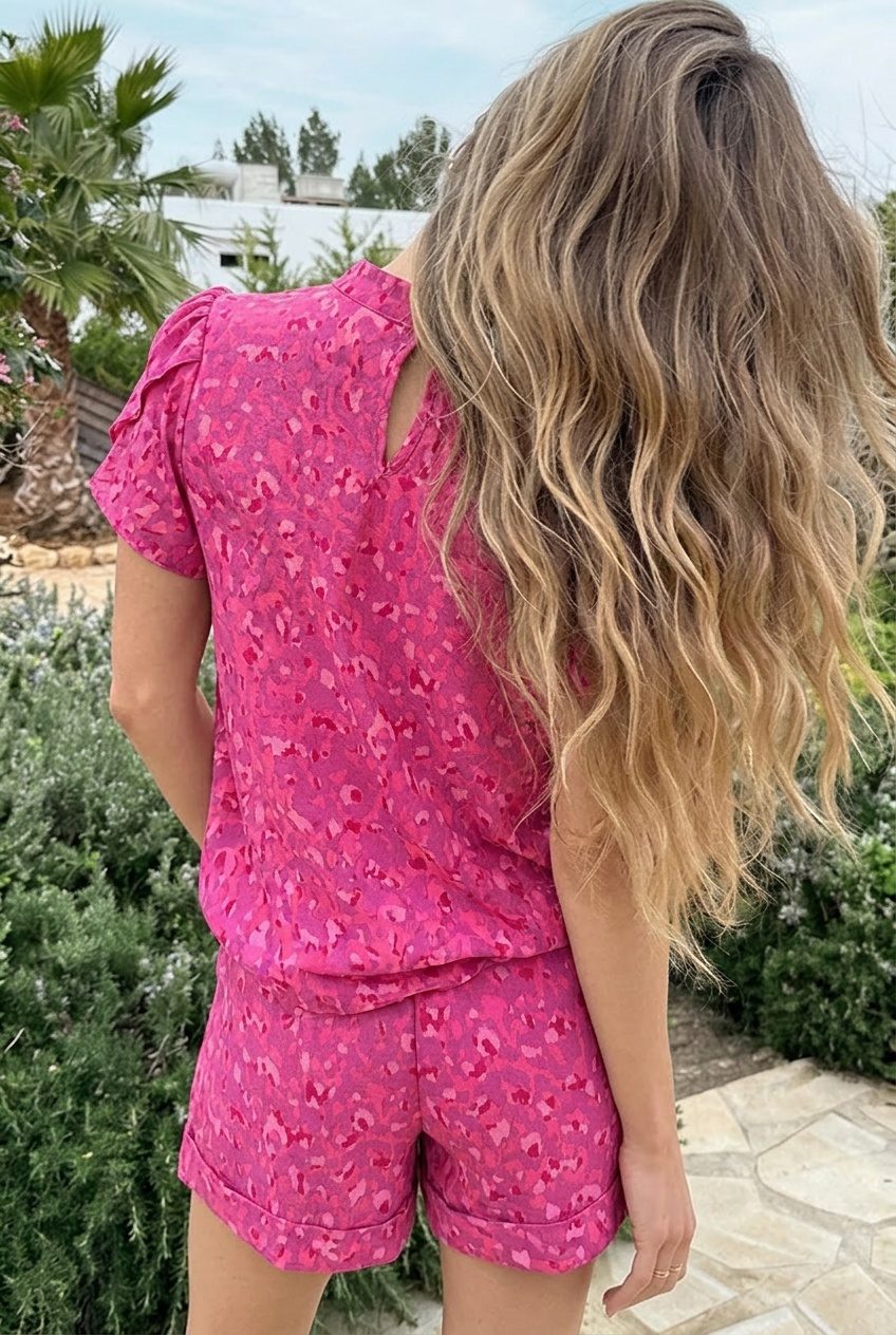 Ruffle Skort Print Roze – shorts — foto 3