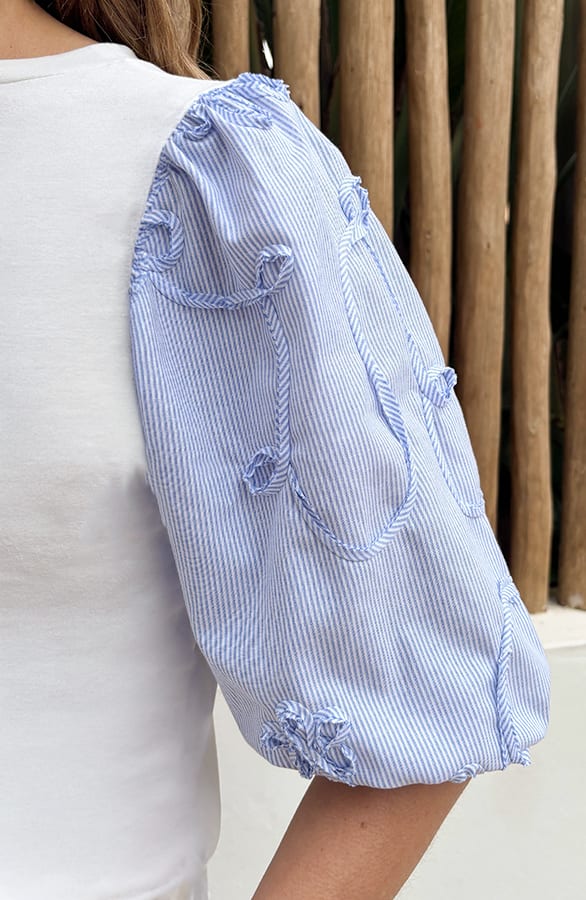 Dames Top Met Broderie Bloemenmouw – shirts & tops — foto 4