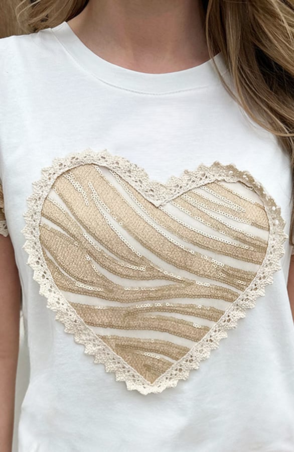 Embroidery Heart Top Ecru – shirts & tops — foto 4