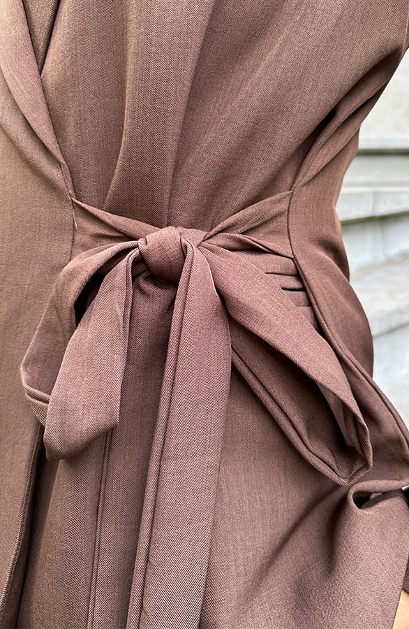Getailleerde Strik Blazer Met Bies Choco – blazers — foto 6