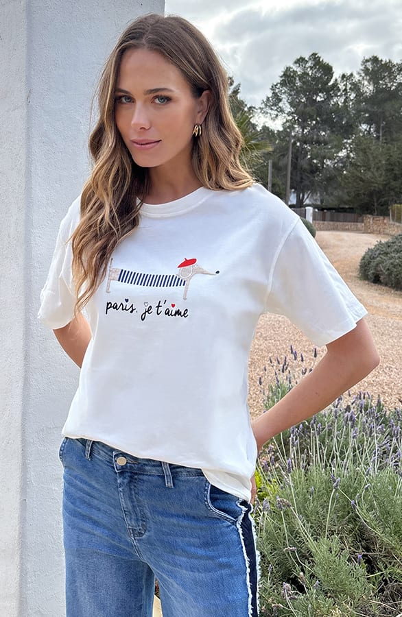 Je Taime T-Shirt Dachshund Ecru – shirts & tops — foto 6