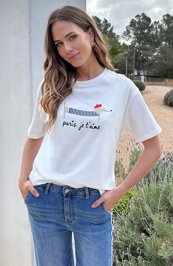 Je Taime T-Shirt Dachshund Ecru – shirts & tops — foto 7