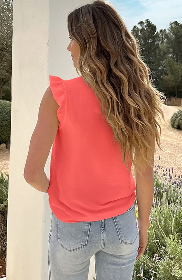 Kanten Ruches Top Koraal – shirts & tops — foto 3