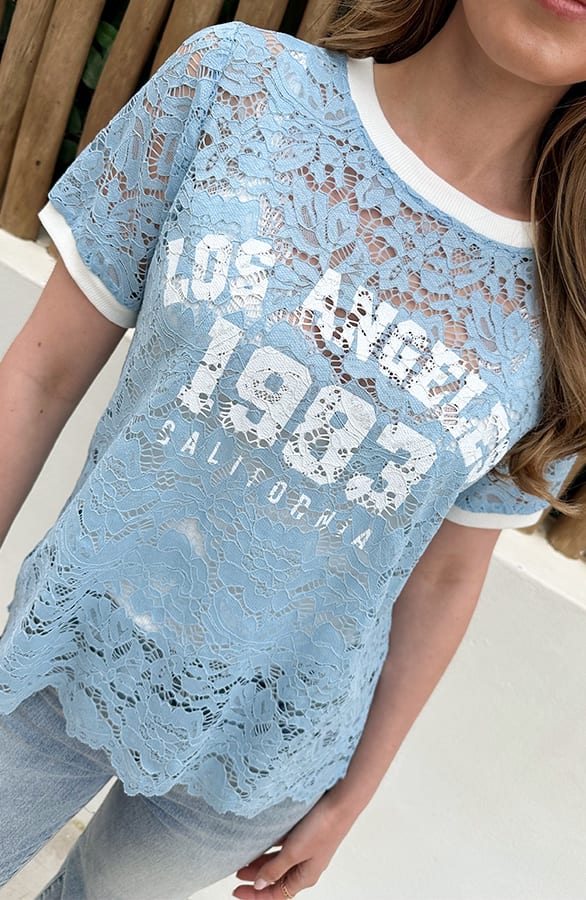 Kanten Top Los Angeles Baby Blauw – shirts & tops — foto 4