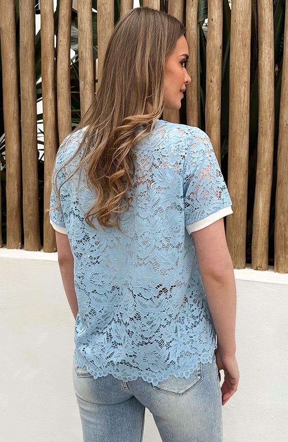 Kanten Top Los Angeles Baby Blauw – shirts & tops — foto 3