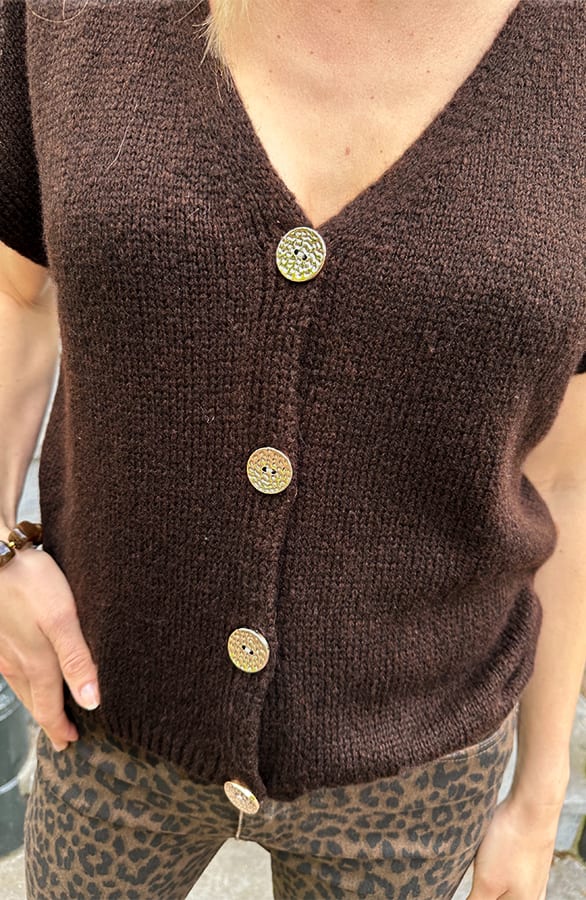 Knitted Button Cardigan Choco – vesten — foto 4