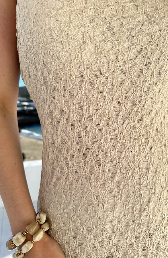 Lace Jurk Met Spaghettibandjes Beige – alle jurkjes — foto 5