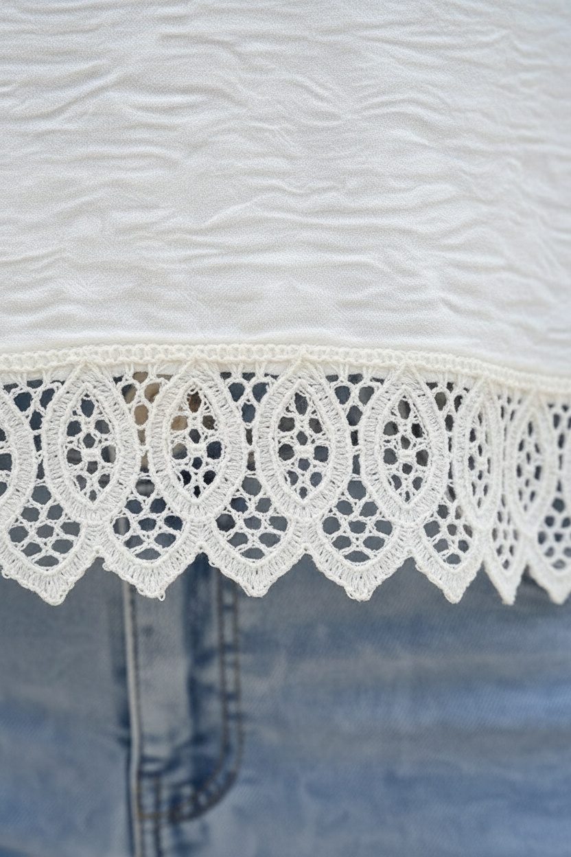 Lace Puffsleeve Blouse Ecru – shirts & tops — foto 5