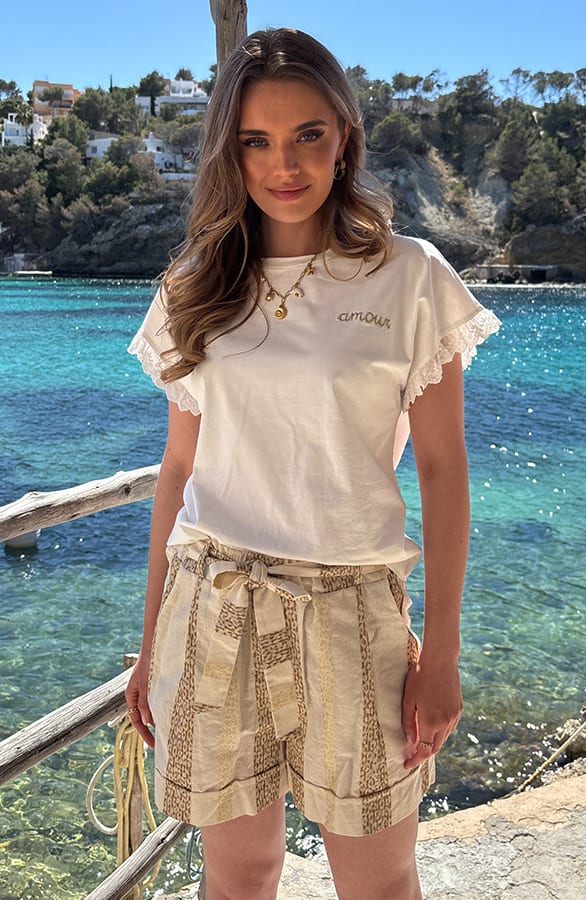 Leopard Stripe Short Beige Goud – shorts — foto 6