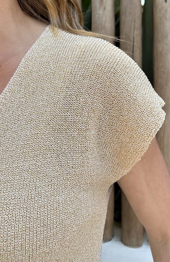 Loosefit Lurex Top Beige – shirts & tops — foto 4