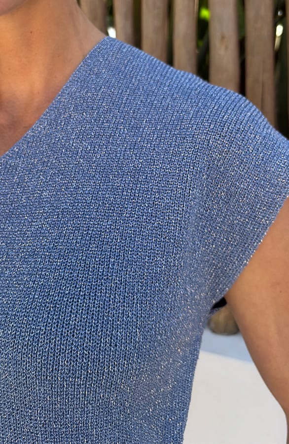 Loosefit Lurex Top Blauw – shirts & tops — foto 4