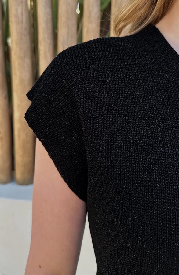 Loosefit Lurex Top Zwart – shirts & tops — foto 6