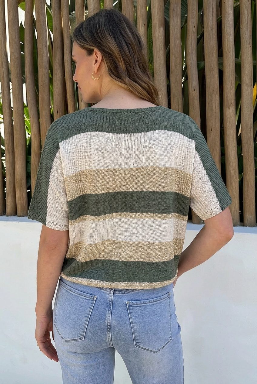 Lurex Strepen Top Army Goud – shirts & tops — foto 3