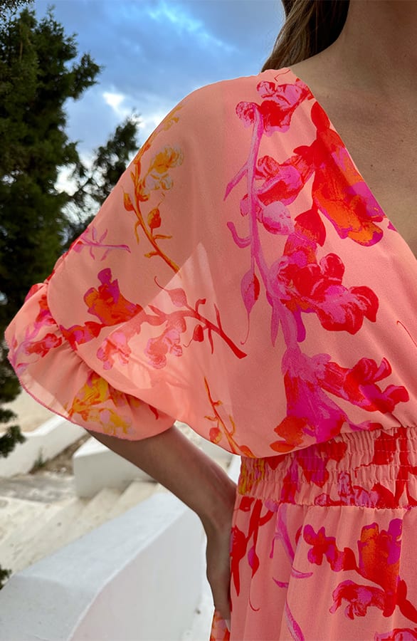Maxi V-Hals Jurk Peach Blossom – alle jurkjes — foto 5