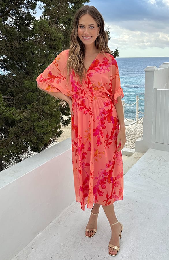 Maxi V-Hals Jurk Peach Blossom – alle jurkjes — foto 9