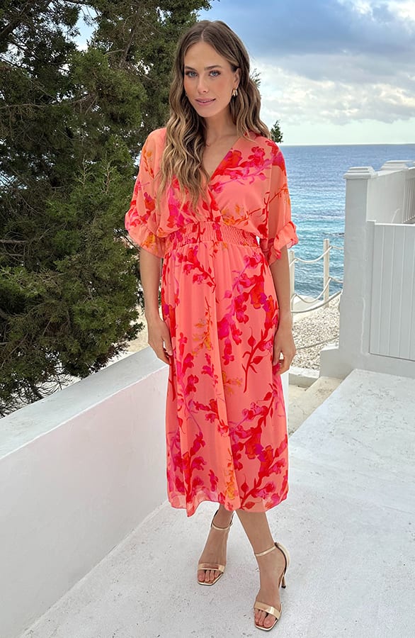 Maxi V-Hals Jurk Peach Blossom – alle jurkjes — foto 10