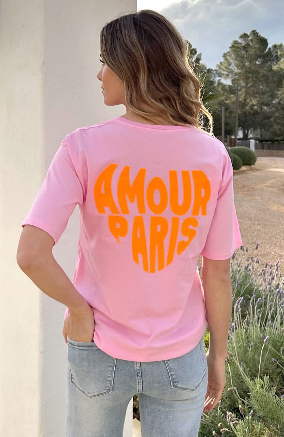 Oversized Amour Paris T-Shirt Neon