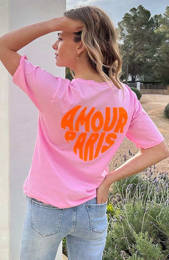 Oversized Amour Paris T-Shirt Neon – shirts & tops — foto 7