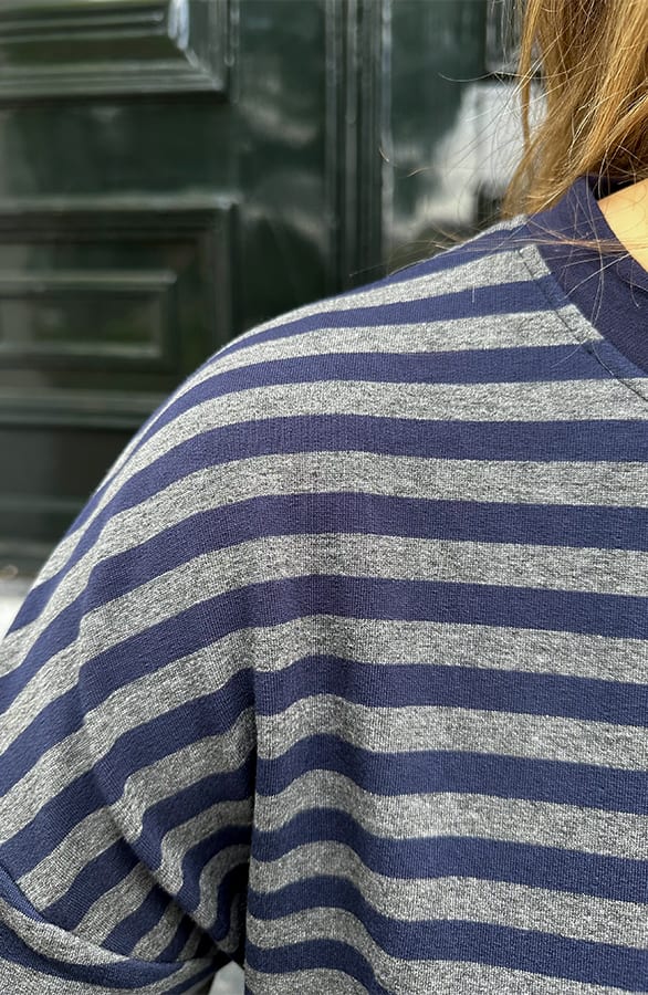Oversized Gestreepte Katoenen Top Grijs Navy – shirts & tops — foto 6