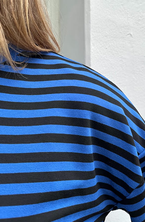 Oversized Gestreepte Katoenen Top Kobalt Zwart – shirts & tops — foto 6