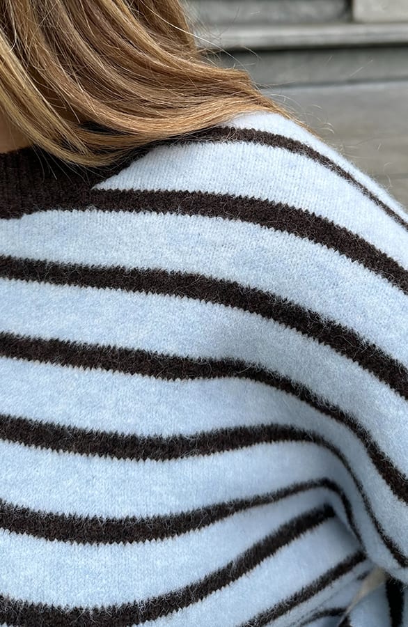 Oversized Gestreepte Sweater Blauw Choco – truien — foto 4