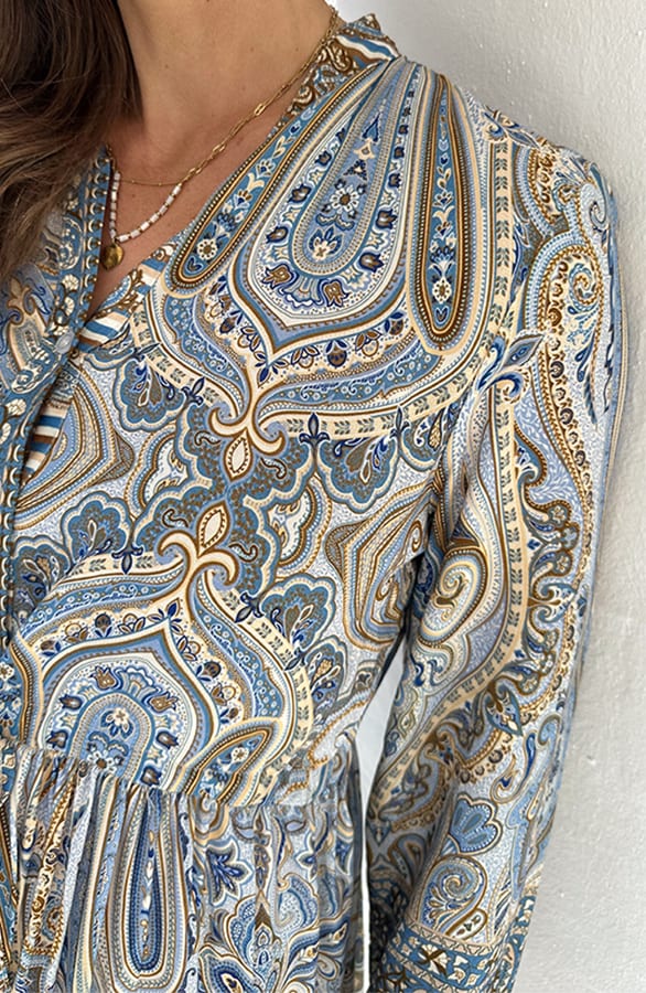 Paisley Midi Jurk Viscose Blue – alle jurkjes — foto 5