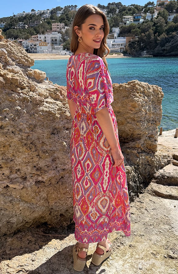Printed Maxi Dress Roze Lila – alle jurkjes — foto 3