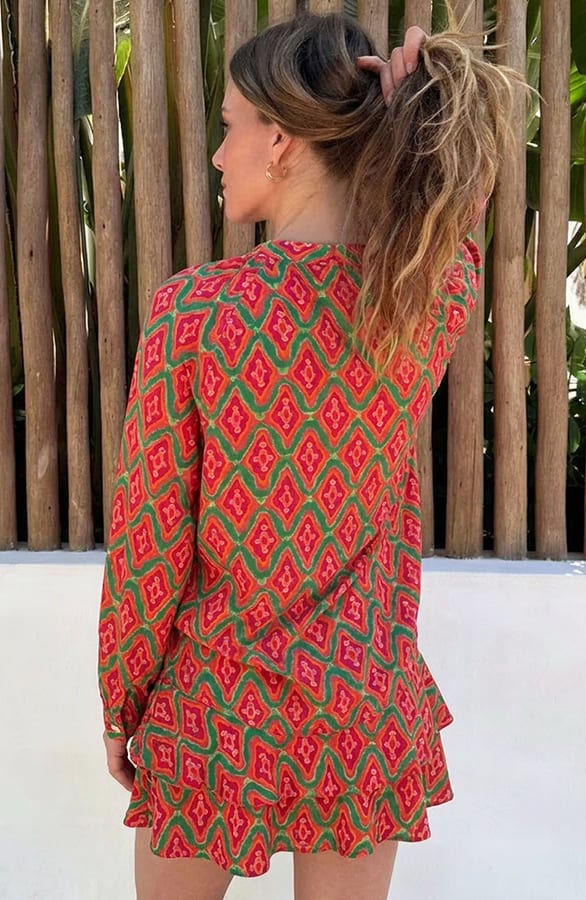 Ruffle Print Skort Groen – skorts — foto 3