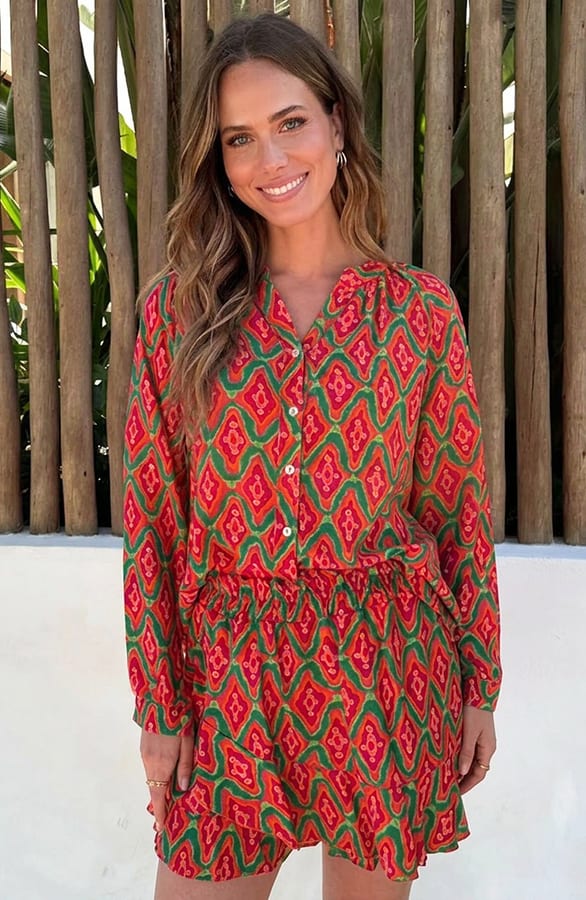 Ruffle Print Skort Groen – skorts — foto 4