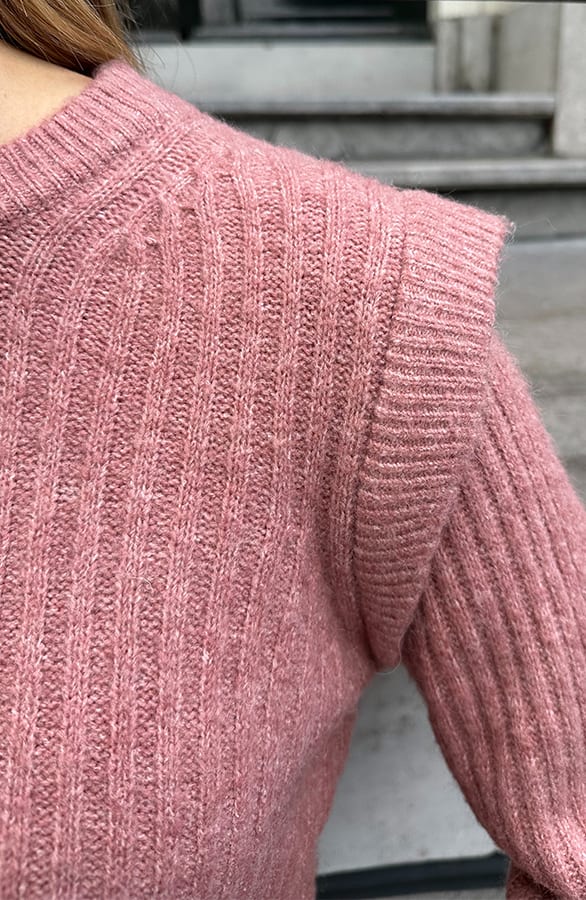 Soft Rib Detail Trui Dust Roze – truien — foto 6