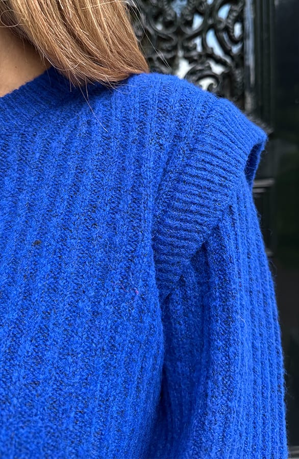 Soft Rib Detail Trui Kobalt – truien — foto 6
