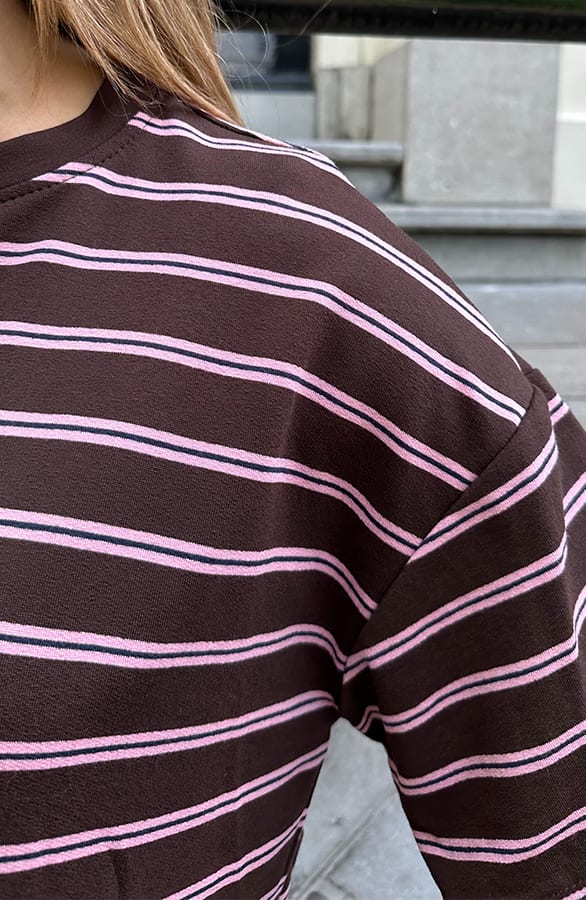 Striped T-Shirt Cotton Choco Pink – shirts & tops — foto 5