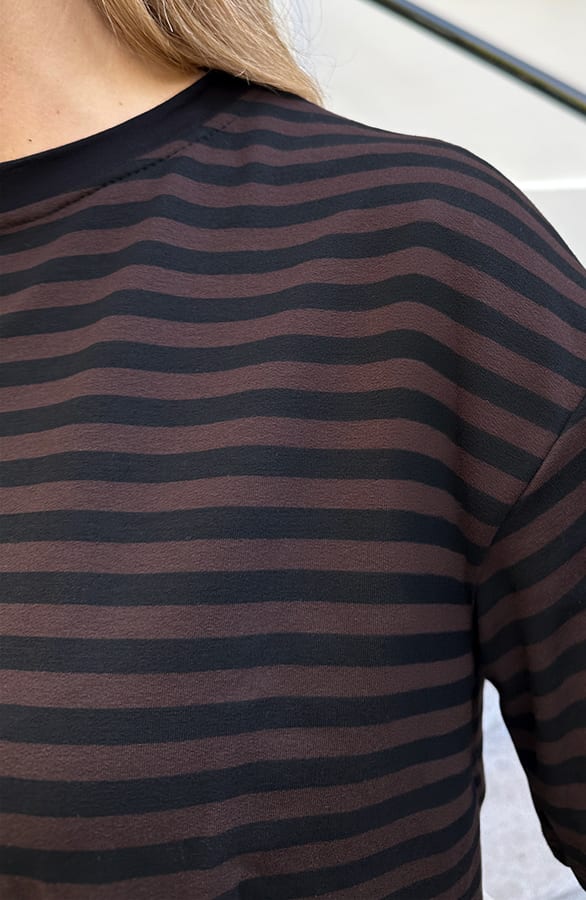 Striped T-Shirt Cotton Choco Zwart – shirts & tops — foto 7