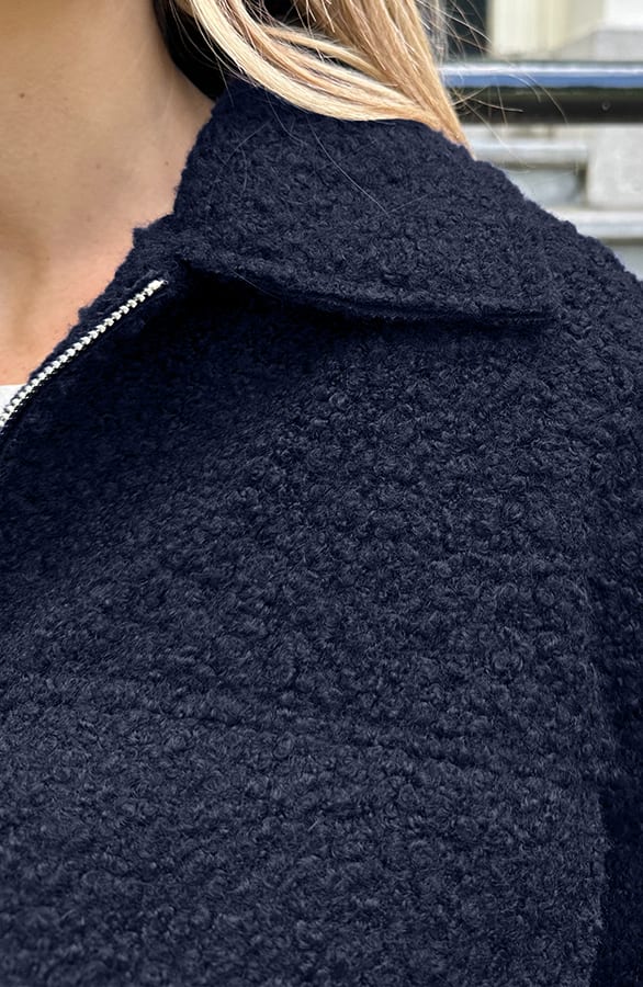 Teddy Bomber Jacket Met Rits Eden Navy – jassen — foto 7