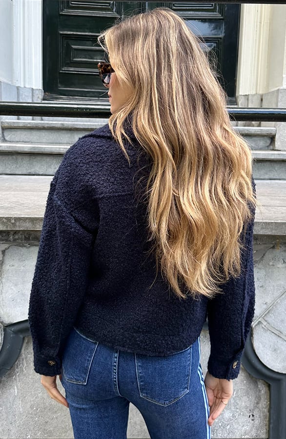 Teddy Bomber Jacket Met Rits Eden Navy – jassen — foto 3