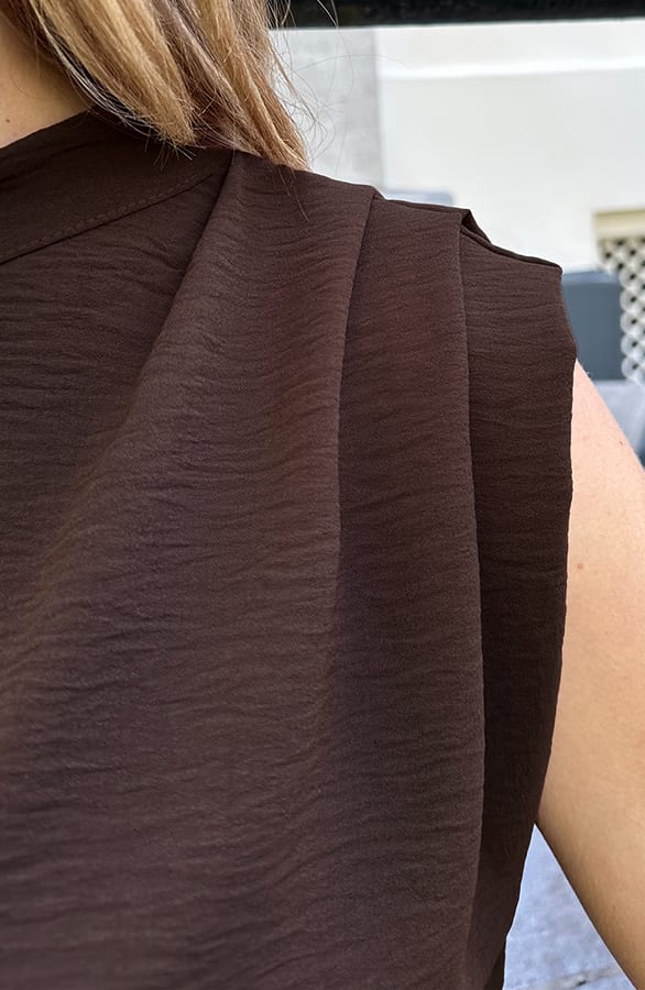 Top Met Plooien Lilly Choco – shirts & tops — foto 6