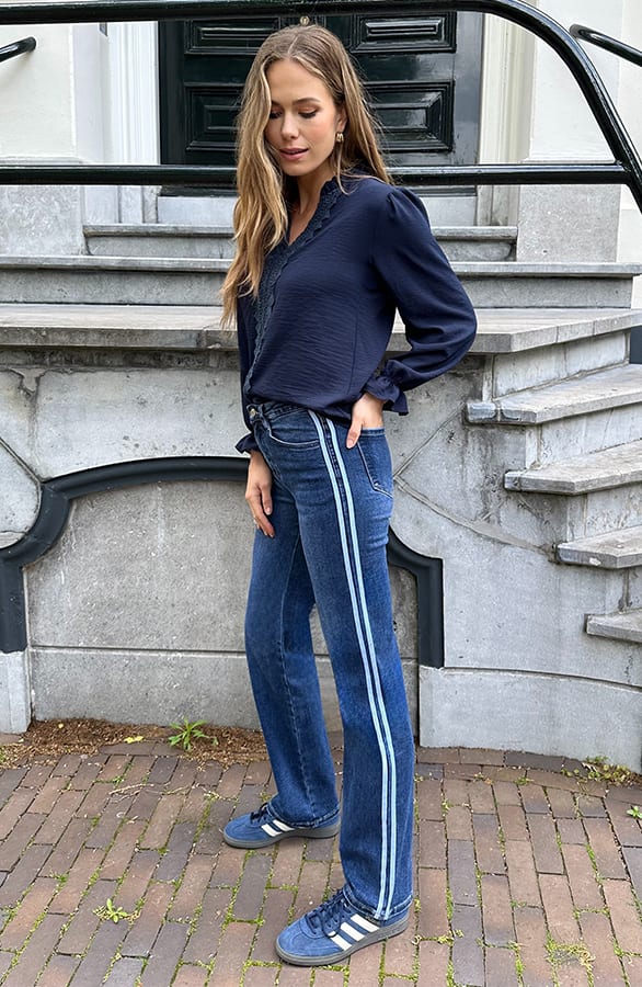 Wide Leg Jeans Dez Bies Dark Blue — foto 7
