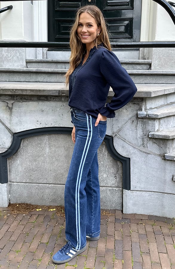 Wide Leg Jeans Dez Bies Dark Blue — foto 6